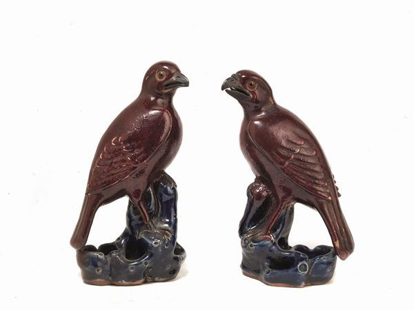 Coppia di pappagalli, Cina, tarda dinastia Qing                            - Asta ANTIQUARIATO, COLLEZIONISMO E GIOIELLI - Poggio Bracciolini Casa d'Aste
