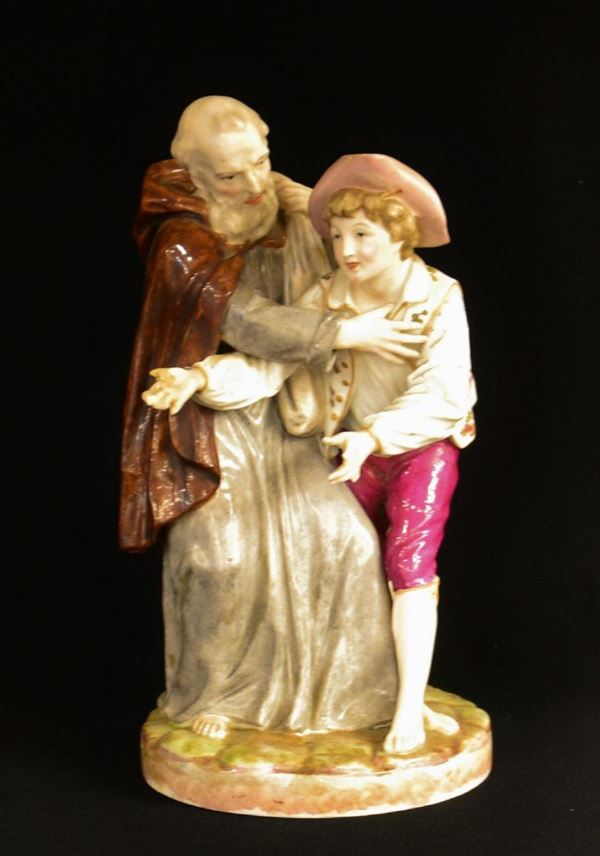 Gruppo, sec. XIX, manifattura Meissen, in ceramica&nbsp;&nbsp;&nbsp;&nbsp;&nbsp;&nbsp;&nbsp;&nbsp;&nbsp;&nbsp;&nbsp;&nbsp;&nbsp;&nbsp;&nbsp;&nbsp;&nbsp;&nbsp;&nbsp;&nbsp;&nbsp;&nbsp;&nbsp;&nbsp;