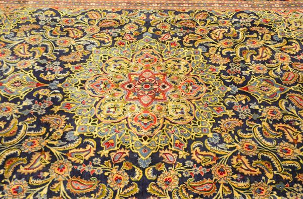 Tappeto persiano Korassan Mashad, fondo multicolore a motivi floreali, cm&nbsp;