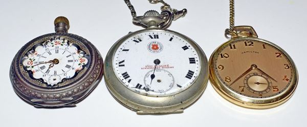 OROLOGIO DA TASCA HAMILTON IN ORO A BASSO TITOLO                          