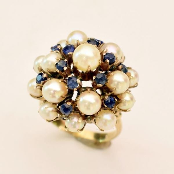 ANELLO IN ORO A BASSO TITOLO , PERLE E ZAFFIRI&nbsp;&nbsp;&nbsp;&nbsp;&nbsp;&nbsp;&nbsp;&nbsp;&nbsp;&nbsp;&nbsp;&nbsp;&nbsp;&nbsp;&nbsp;&nbsp;&nbsp;&nbsp;&nbsp;&nbsp;&nbsp;&nbsp;&nbsp;&nbsp;&nbsp;&nbsp;&nbsp;&nbsp;