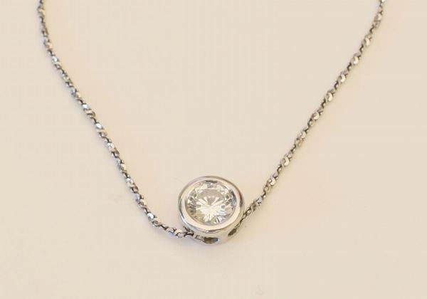 COLLANA PUNTO LUCE IN ORO BIANCO E DIAMANTE                               