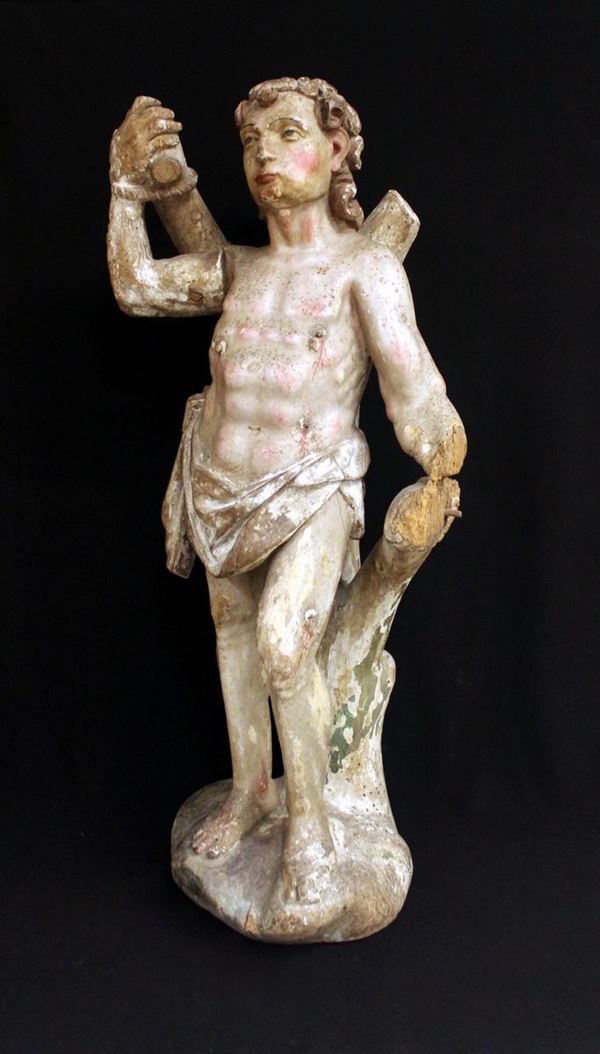 Scultura, Germania, sec. XVIII, in legno intagliato e laccato raffigurante
