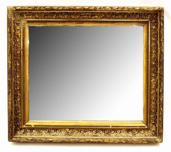 Cornice Barbizon, Francia, fine sec. XIX, in legno e stucco dorato, montata  - Asta GIOIELLI, ARREDI D'ANTIQUARIATO, DIPINTI DAL XVI AL XX SECOLO E ARGENTI - Poggio Bracciolini Casa d'Aste