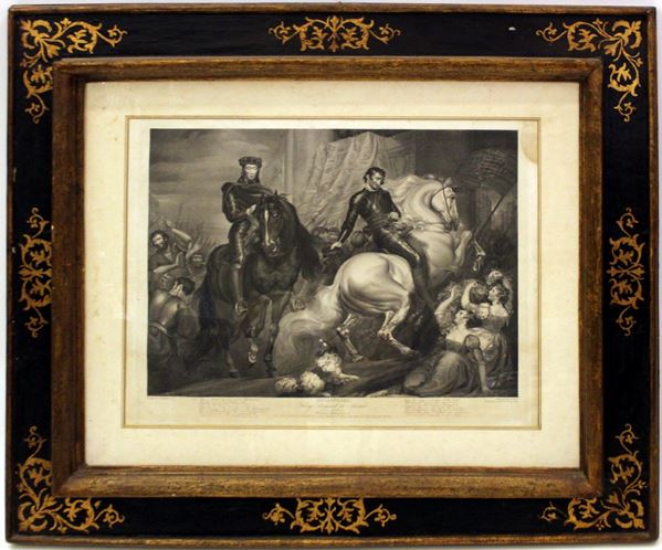 Incisione, sec. XIX, raffigurante Riccardo II tratto da Shakspeare entro&nbsp;&nbsp;