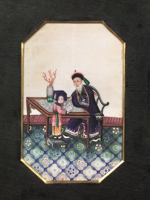 Gruppo di sei disegni, Cina, sec. XIX, tempera su carta di riso&nbsp;&nbsp;&nbsp;&nbsp;&nbsp;&nbsp;&nbsp;&nbsp;&nbsp;&nbsp;&nbsp;