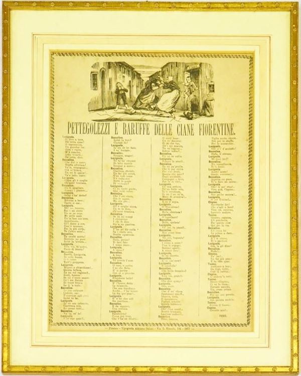 PETTEGOLEZZI E BARUFFE DELLE CIANE FIORENTINE&nbsp;&nbsp;&nbsp;&nbsp;&nbsp;&nbsp;&nbsp;&nbsp;&nbsp;&nbsp;&nbsp;&nbsp;&nbsp;&nbsp;&nbsp;&nbsp;&nbsp;&nbsp;&nbsp;&nbsp;&nbsp;&nbsp;&nbsp;&nbsp;&nbsp;&nbsp;&nbsp;&nbsp;&nbsp;  - Asta GIOIELLI, ARREDI D'ANTIQUARIATO, DIPINTI DAL XVI AL XX SECOLO E ARGENTI - Poggio Bracciolini Casa d'Aste