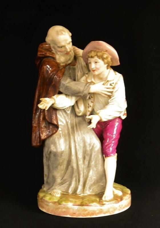 Gruppo, sec. XIX, manifattura Meissen, in ceramica&nbsp;&nbsp;&nbsp;&nbsp;&nbsp;&nbsp;&nbsp;&nbsp;&nbsp;&nbsp;&nbsp;&nbsp;&nbsp;&nbsp;&nbsp;&nbsp;&nbsp;&nbsp;&nbsp;&nbsp;&nbsp;&nbsp;&nbsp;&nbsp;  - Asta GIOIELLI, ARREDI D'ANTIQUARIATO, DIPINTI DAL XVI AL XX SECOLO E ARGENTI - Poggio Bracciolini Casa d'Aste