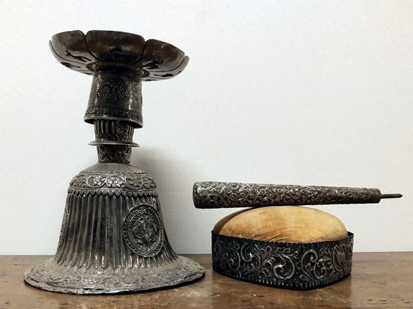 Alzata, portaspilli e manico per bastone, sec. XIX