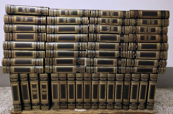 ENCICLOPEDIA TRECCANI, EDIZIONE 1949,COMPLETA DI&nbsp;&nbsp;&nbsp;&nbsp;&nbsp;&nbsp;&nbsp;&nbsp;&nbsp;&nbsp;&nbsp;&nbsp;&nbsp;&nbsp;&nbsp;&nbsp;&nbsp;&nbsp;&nbsp;&nbsp;&nbsp;&nbsp;&nbsp;&nbsp;&nbsp;&nbsp;  - Asta ASTA FUORI TUTTO: CURIOSITA' E ARREDI D'OCCASIONE - Poggio Bracciolini Casa d'Aste