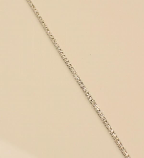 BRACCIALE TENNIS IN ORO BIANCO E DIAMANTI                                 