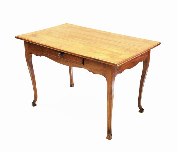 Tavolo, Toscana, sec. XVIII, in ciliegio, piano rettangolare, cassetto&nbsp;&nbsp;&nbsp;&nbsp;