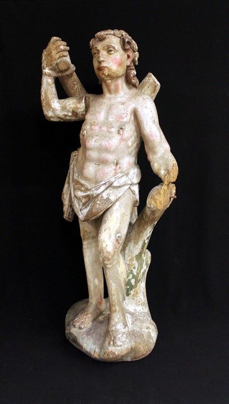 Scultura, Germania, sec. XVIII, in legno intagliato e laccato raffigurante