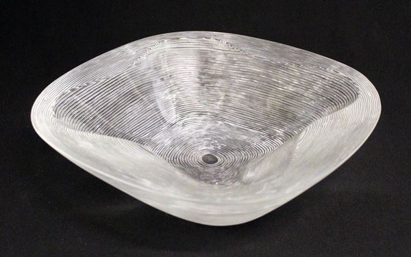 Centrotavola, Francia, sec. XX, manifattura Lalique, in cristallo incolore