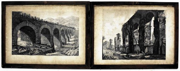 Luigi Rossini (Ravenna, 1790- Roma 1857), DUE                             