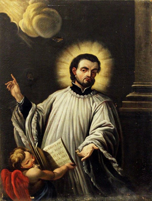 Scuola italiana, sec. XVIII, SANTO, olio su tela,&nbsp;&nbsp;&nbsp;&nbsp;&nbsp;&nbsp;&nbsp;&nbsp;&nbsp;&nbsp;&nbsp;&nbsp;&nbsp;&nbsp;&nbsp;&nbsp;&nbsp;&nbsp;&nbsp;&nbsp;&nbsp;&nbsp;&nbsp;&nbsp;&nbsp;