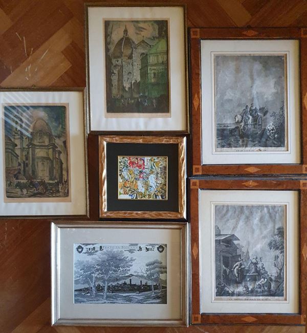 Due stampe, sec. XIX, IL RITORNO E LA PREPARAZIONE PER LE MARCHE, cm 34x26