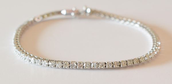 BRACCIALE TENNIS IN ORO BIANCO E DIAMANTI                                 