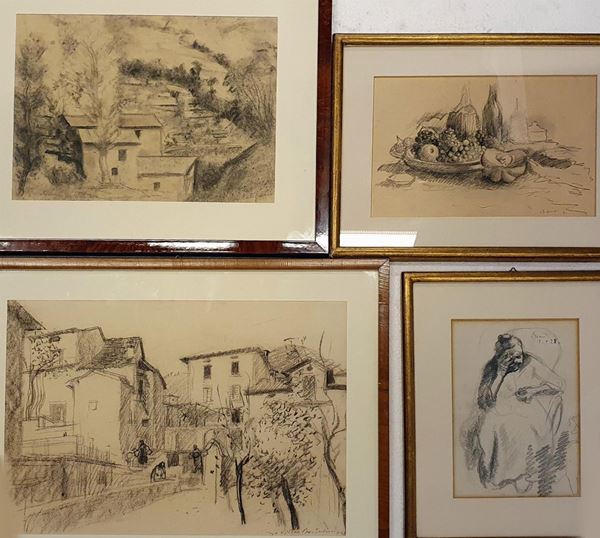 Due disegni, sec. XX,                                                       - Asta BENI DA COLLEZIONE E ARREDI DA IMPORTANTI PROPRIETA' FIORENTINE E VERSILIESI - Poggio Bracciolini Casa d'Aste