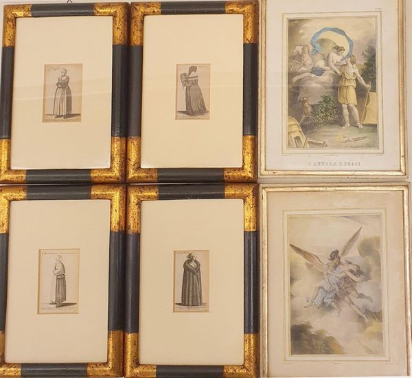 Quattro stampe, sec. XIX,                                                   - Asta BENI DA COLLEZIONE E ARREDI DA IMPORTANTI PROPRIETA' FIORENTINE E VERSILIESI - Poggio Bracciolini Casa d'Aste