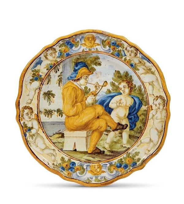 Piatto, Castelli d'Abruzzo o Bussi, fine sec. XVIII/XIX&nbsp;&nbsp;&nbsp;&nbsp;&nbsp;&nbsp;&nbsp;&nbsp;&nbsp;&nbsp;&nbsp;&nbsp;&nbsp;&nbsp;&nbsp;&nbsp;&nbsp;&nbsp;&nbsp;
