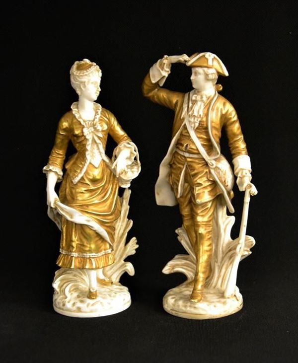 Due gruppi, sec. XIX, manifattura Capodimonte, in ceramica&nbsp;&nbsp;&nbsp;&nbsp;&nbsp;&nbsp;&nbsp;&nbsp;&nbsp;&nbsp;&nbsp;&nbsp;&nbsp;&nbsp;&nbsp;&nbsp;