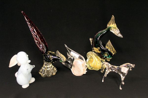 Cinque statuette, Murano, sec. XX&nbsp;&nbsp;&nbsp;&nbsp;&nbsp;&nbsp;&nbsp;&nbsp;&nbsp;&nbsp;&nbsp;&nbsp;&nbsp;&nbsp;&nbsp;&nbsp;&nbsp;&nbsp;&nbsp;&nbsp;&nbsp;&nbsp;&nbsp;&nbsp;&nbsp;&nbsp;&nbsp;&nbsp;&nbsp;&nbsp;&nbsp;&nbsp;&nbsp;&nbsp;&nbsp;&nbsp;&nbsp;&nbsp;&nbsp;&nbsp;&nbsp;