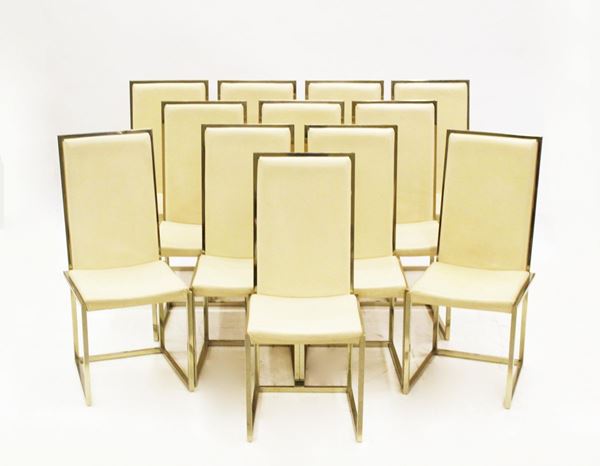 Serie di dodici sedie, produzione italiana, anni 70-80&nbsp;&nbsp;&nbsp;&nbsp;&nbsp;&nbsp;&nbsp;&nbsp;&nbsp;&nbsp;&nbsp;&nbsp;&nbsp;&nbsp;&nbsp;&nbsp;&nbsp;&nbsp;&nbsp;&nbsp;  - Asta ARREDI DA UNA VILLA FIESOLANA, GIOIELLI, DIPINTI DAL XVII AL XX SECOLO - Poggio Bracciolini Casa d'Aste
