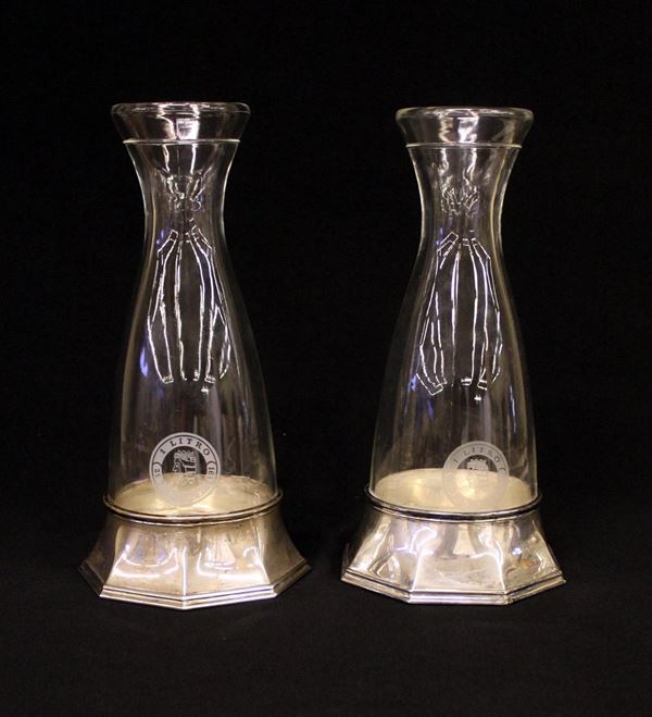 Coppia di decanter argentiere Faraone,