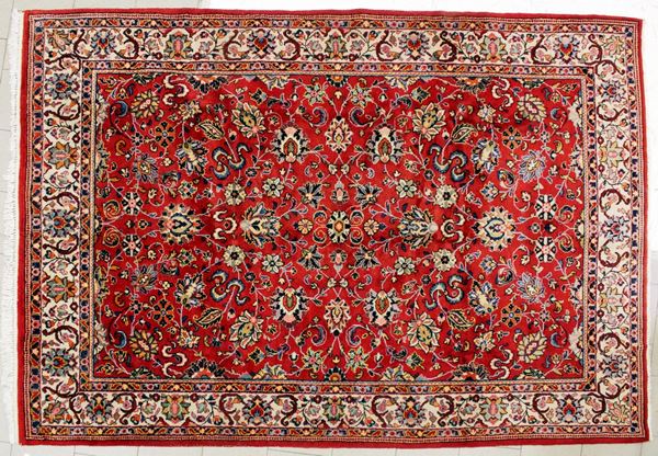 Tappeto persiano Sarugh, vecchia manifattura                                - Asta GIOIELLI, ARGENTI, ARREDI, OGGETTI D'ARTE E DIPINTI - Poggio Bracciolini Casa d'Aste