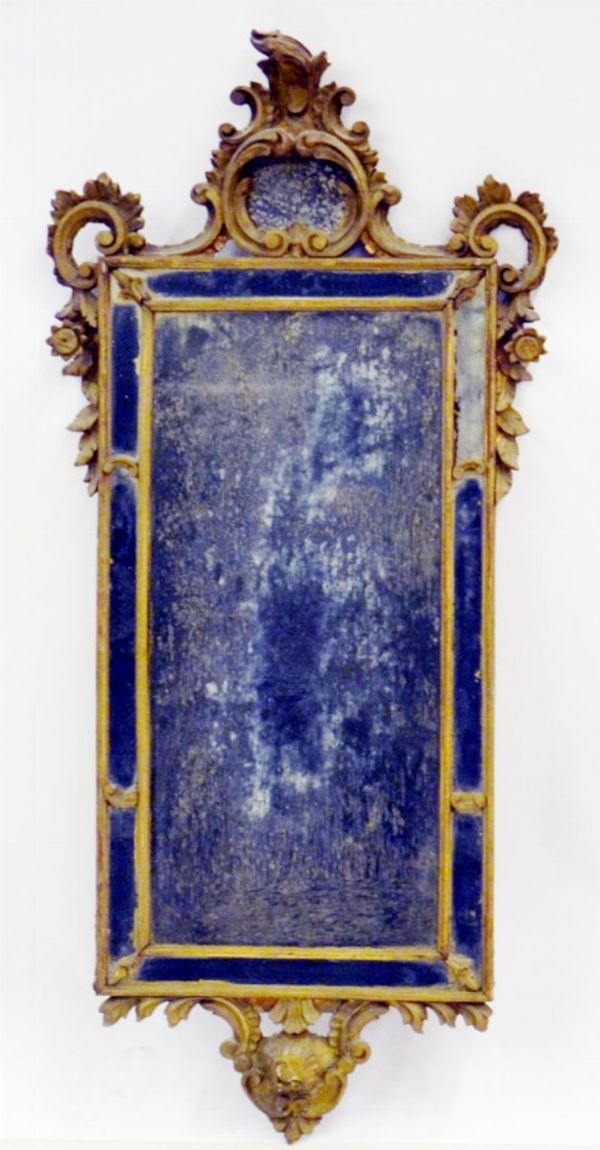 Specchiera, sec. XIX                                                        - Asta GIOIELLI, ARGENTI, ARREDI, OGGETTI D'ARTE E DIPINTI - Poggio Bracciolini Casa d'Aste