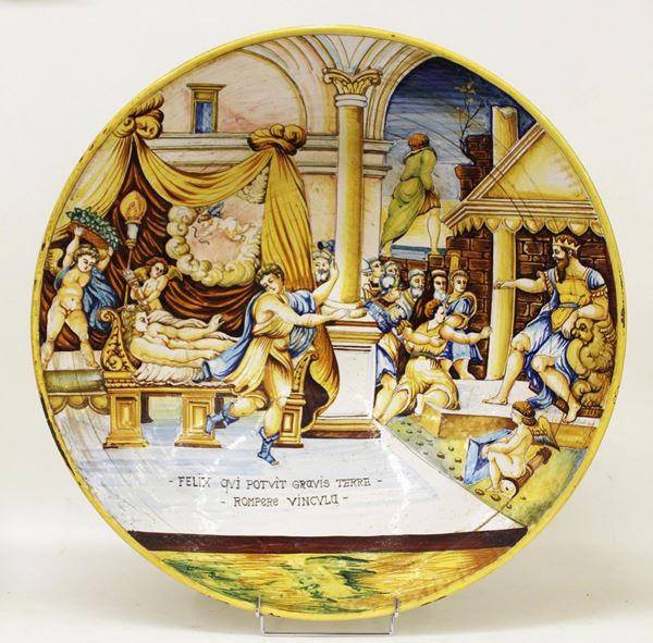 Grande piatto da parata, Vinci, Manifattura Fratelli Taccini, sec. XX&nbsp;&nbsp;&nbsp;&nbsp;&nbsp;