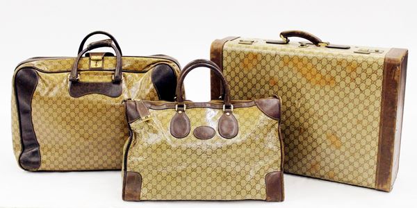 Tre valigie, anni 70, produzione Gucci,&nbsp;&nbsp;&nbsp;&nbsp;&nbsp;&nbsp;&nbsp;&nbsp;&nbsp;&nbsp;&nbsp;&nbsp;&nbsp;&nbsp;&nbsp;&nbsp;&nbsp;&nbsp;&nbsp;&nbsp;&nbsp;&nbsp;&nbsp;&nbsp;&nbsp;&nbsp;&nbsp;&nbsp;&nbsp;&nbsp;&nbsp;&nbsp;&nbsp;&nbsp;&nbsp;