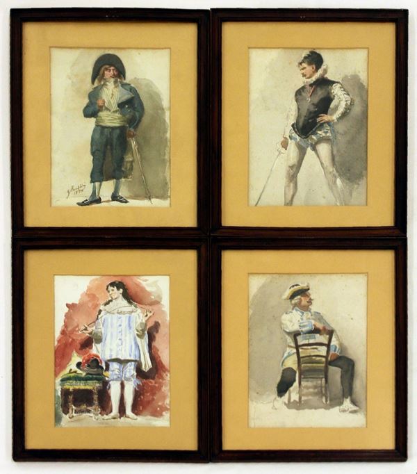 Serie di quattro acquerelli, fine sec. XIX&nbsp;&nbsp;&nbsp;&nbsp;&nbsp;&nbsp;&nbsp;&nbsp;&nbsp;&nbsp;&nbsp;&nbsp;&nbsp;&nbsp;&nbsp;&nbsp;&nbsp;&nbsp;&nbsp;&nbsp;&nbsp;&nbsp;&nbsp;&nbsp;&nbsp;&nbsp;&nbsp;&nbsp;&nbsp;&nbsp;&nbsp;&nbsp;