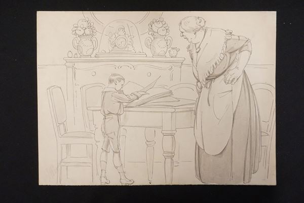 Lotto di trentacinque illustrazioni eseguito da vari illustratori tra cui 