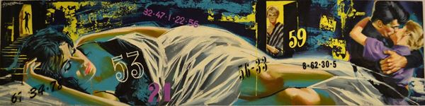 Lotto di cinque illustrazioni eseguite da Sandro Symeoni (1928-2007) e tre