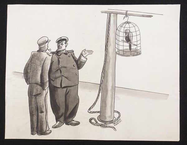 Lotto di quattordici illustrazioni eseguite da Mario Vellani Marchi       
