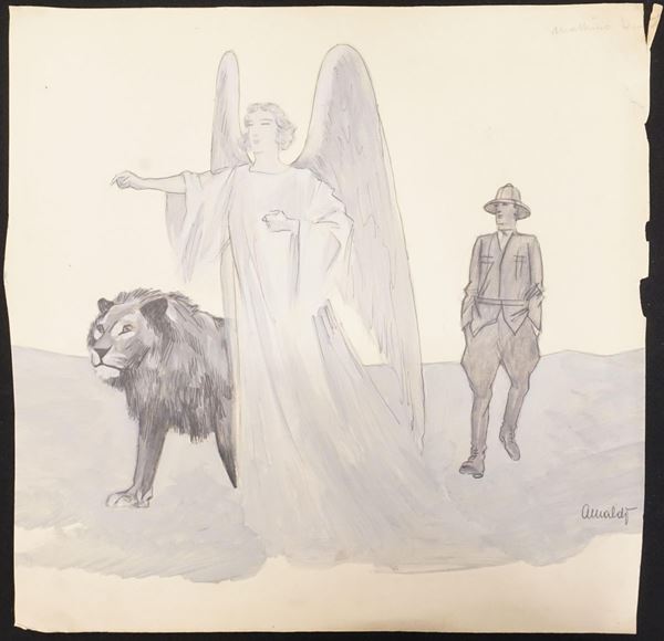 Lotto di cinque illustrazioni eseguite da Cesare Amaldi (1895-1966) per "Il