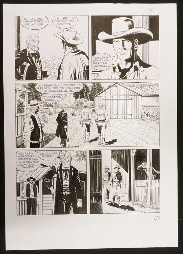 Rossano Rossi, Tex - "Nodo scorsoio"tavola originale per l'albo n. 656 del