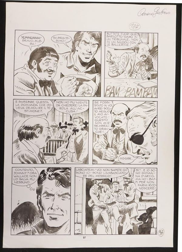 Gaetano Cassaro, Zagor, tav. 97 matita e china su cartoncino, cm 35x25    