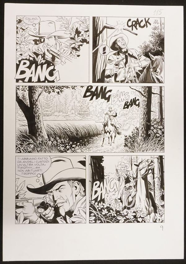 Rossano Rossi, Tex - "L'assassino nell'ombra"tavola originale per l'albo n.