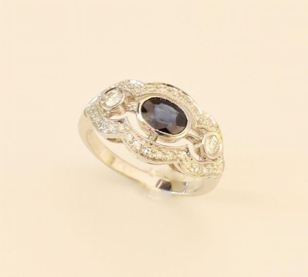 ANELLO IN ORO BIANCO , DIAMANTI E ZAFFIRO&nbsp;&nbsp;&nbsp;&nbsp;&nbsp;&nbsp;&nbsp;&nbsp;&nbsp;&nbsp;&nbsp;&nbsp;&nbsp;&nbsp;&nbsp;&nbsp;&nbsp;&nbsp;&nbsp;&nbsp;&nbsp;&nbsp;&nbsp;&nbsp;&nbsp;&nbsp;&nbsp;&nbsp;&nbsp;&nbsp;&nbsp;&nbsp;&nbsp;
