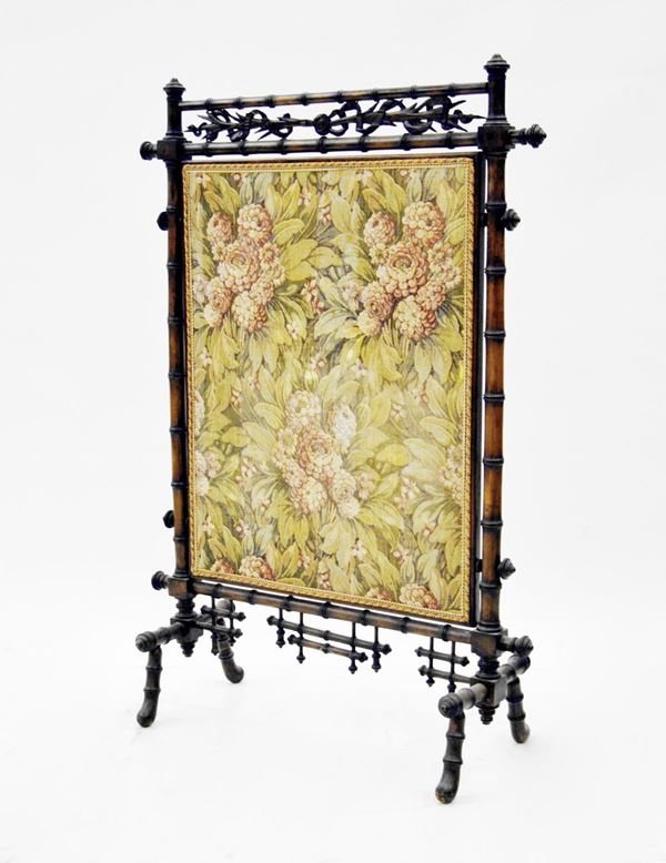 Parascintille, sec. XX, in legno intagliato a guisa di bamboo, fronte in&nbsp;&nbsp;