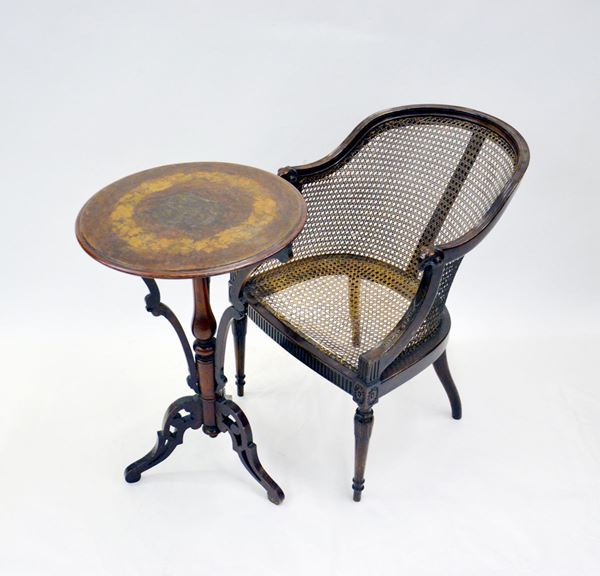Poltroncina, sec. XIX, seduta e schienale in cannett&egrave;&nbsp;&nbsp;&nbsp;&nbsp;&nbsp;&nbsp;&nbsp;&nbsp;&nbsp;&nbsp;&nbsp;&nbsp;&nbsp;&nbsp;&nbsp;&nbsp;&nbsp;&nbsp;&nbsp;&nbsp;&nbsp;  - Asta OPERE E OGGETTI D'ARTE ANTICA E CONTEMPORANEA, GIOIELLI - Poggio Bracciolini Casa d'Aste