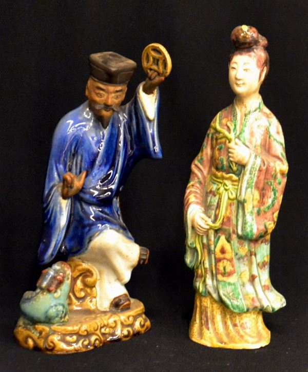 Scultura, arte orientale, sec. XIX, in maiolica policroma,&nbsp;&nbsp;&nbsp;&nbsp;&nbsp;&nbsp;&nbsp;&nbsp;&nbsp;&nbsp;&nbsp;&nbsp;&nbsp;&nbsp;&nbsp;&nbsp;