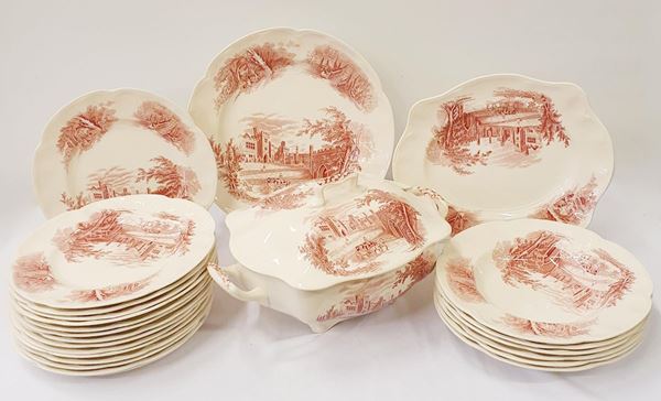 Servito di piatti, Inghilterra, sec. XX, in maiolica decorata a&nbsp;&nbsp;&nbsp;&nbsp;&nbsp;&nbsp;&nbsp;&nbsp;&nbsp;&nbsp;&nbsp;