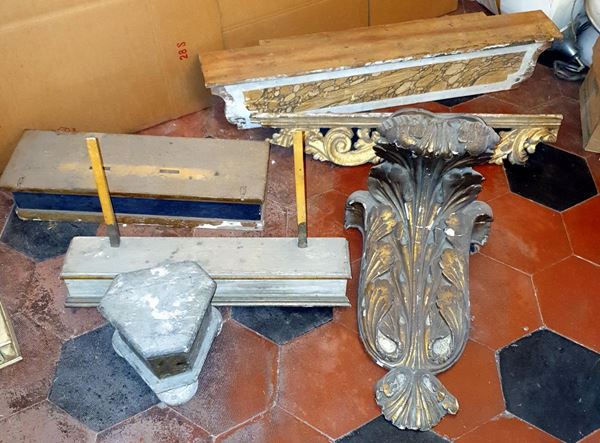 Sei tra basi e mensole. sec. XIX e XX                                       - Asta OPERE E OGGETTI D'ARTE ANTICA E CONTEMPORANEA, GIOIELLI - Poggio Bracciolini Casa d'Aste