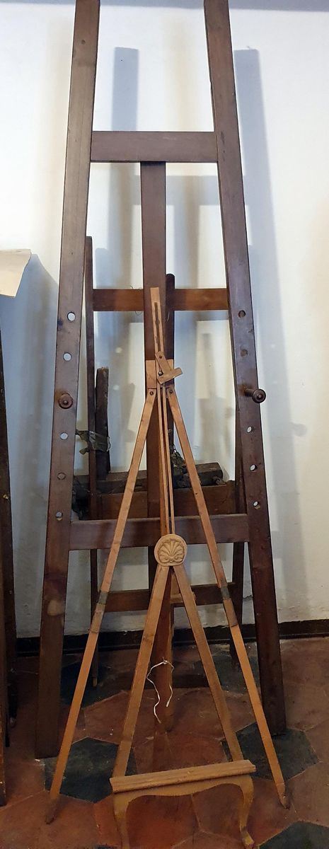 Cavalletti da pittore, inizi sec. XX,                                       - Asta OPERE E OGGETTI D'ARTE ANTICA E CONTEMPORANEA, GIOIELLI - Poggio Bracciolini Casa d'Aste