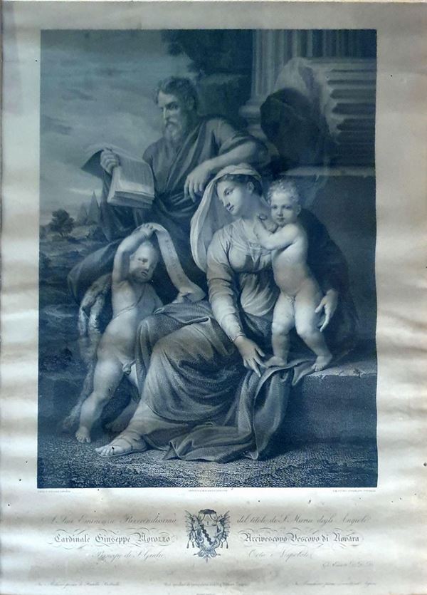 Stampa sec. XIX da Poussin                                                
