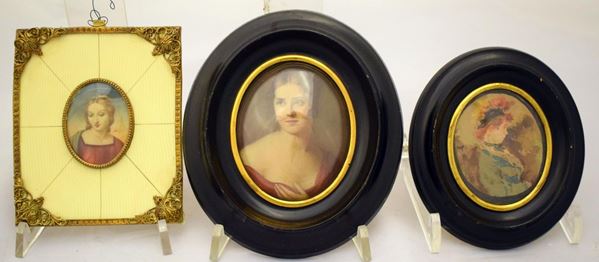 Due miniature , sec. XIX/XX                                                 - Asta Gioielli, Arredi d'antiquariato, Dipinti dal XVI al XX Secolo e Argenti - Poggio Bracciolini Casa d'Aste
